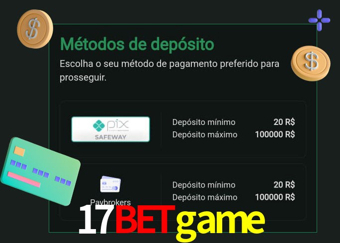 O cassino 17betgame oferece uma grande variedade de métodos de pagamento